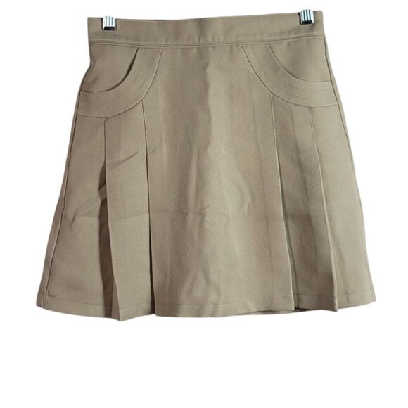 Nautica School Uniform Skort Khaki Size 12 Skirt Pull On Pockets Pleats Elastic - Picture 1 of 8